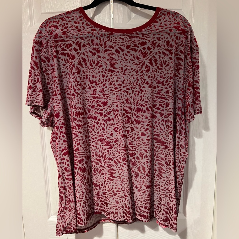 We The Free Red Velvet Semi Sheet Shirt